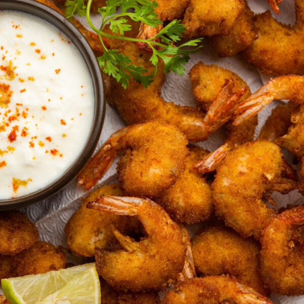 Shrimp Pakora and fries